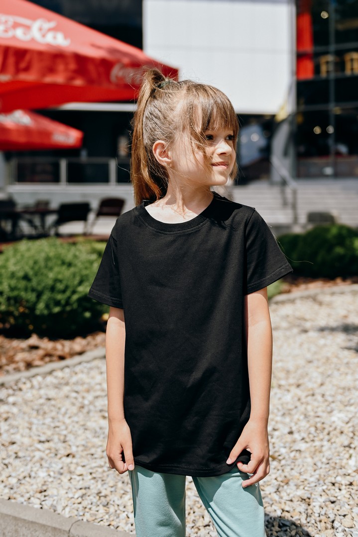 Футболка кулір дитяча 146 чорна (00009548)